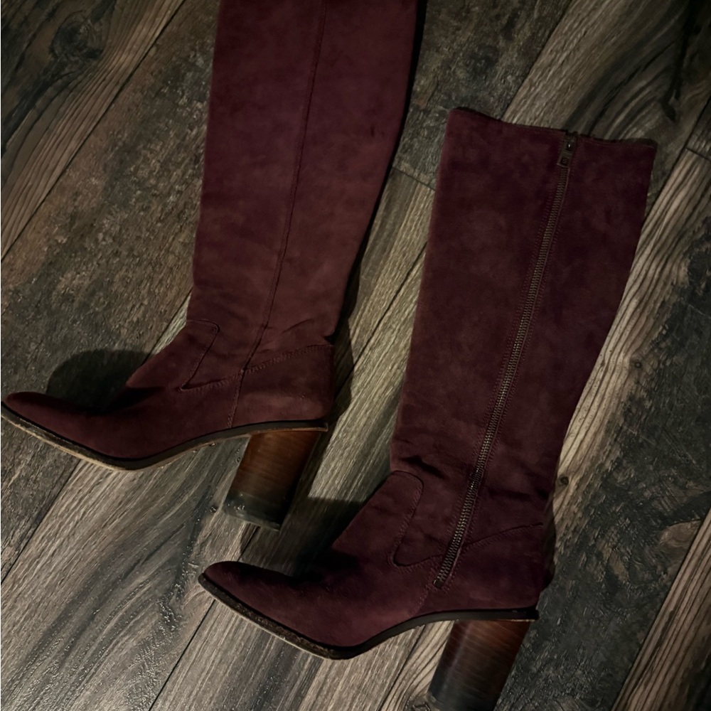 Coach Burgundy Heeled Boots - Picture 2 of 6